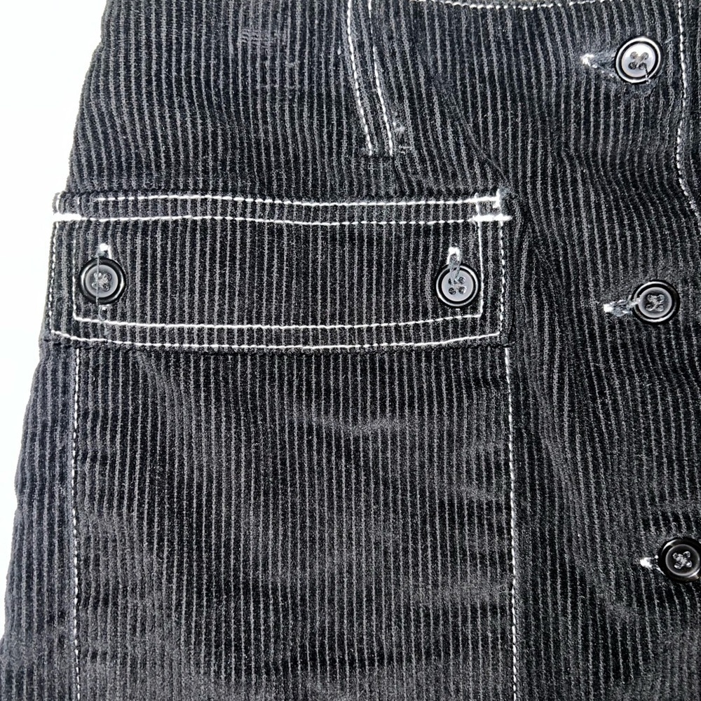 BDG Black Corduroy Skirt with White Stitching - Picture 5 of 9